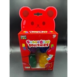 Crazy Fun Sugar Bear Squishies 4 Pack Scented Gummy Bear Toys Age 6+ RMS 9211273